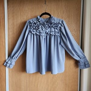 Storets Ruffle Blue Blouse